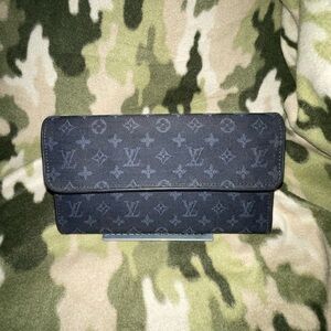 Navy Blue Louis Vuitton Mini Lin Wallet